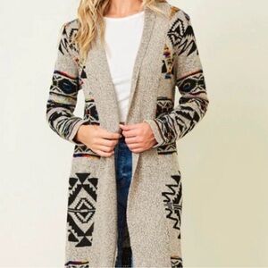 NWT Northern Angel Aztec Southwestern Cardigan Long Sweater. Size Medium